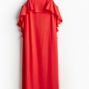 Elegant Red Ruffle Dress HM